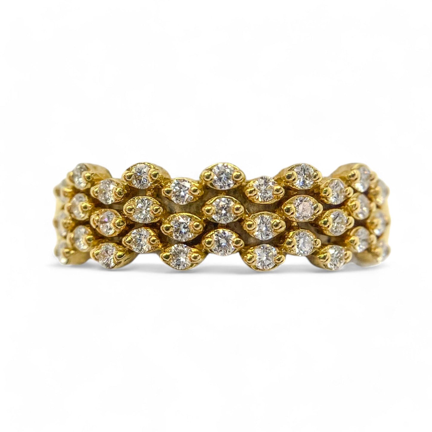 0.33 cttw White Diamond in 18K Yellow Gold Ring 7.5 US 3.1g