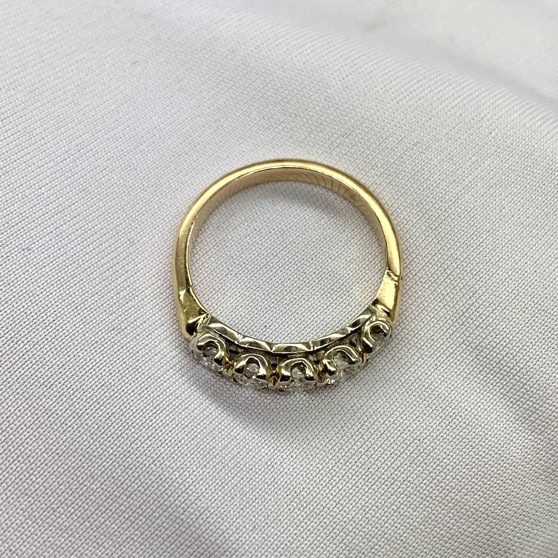 0.55 cttw. White Diamond Channel Set Ring in 14k Gold Two-Toned Ring
