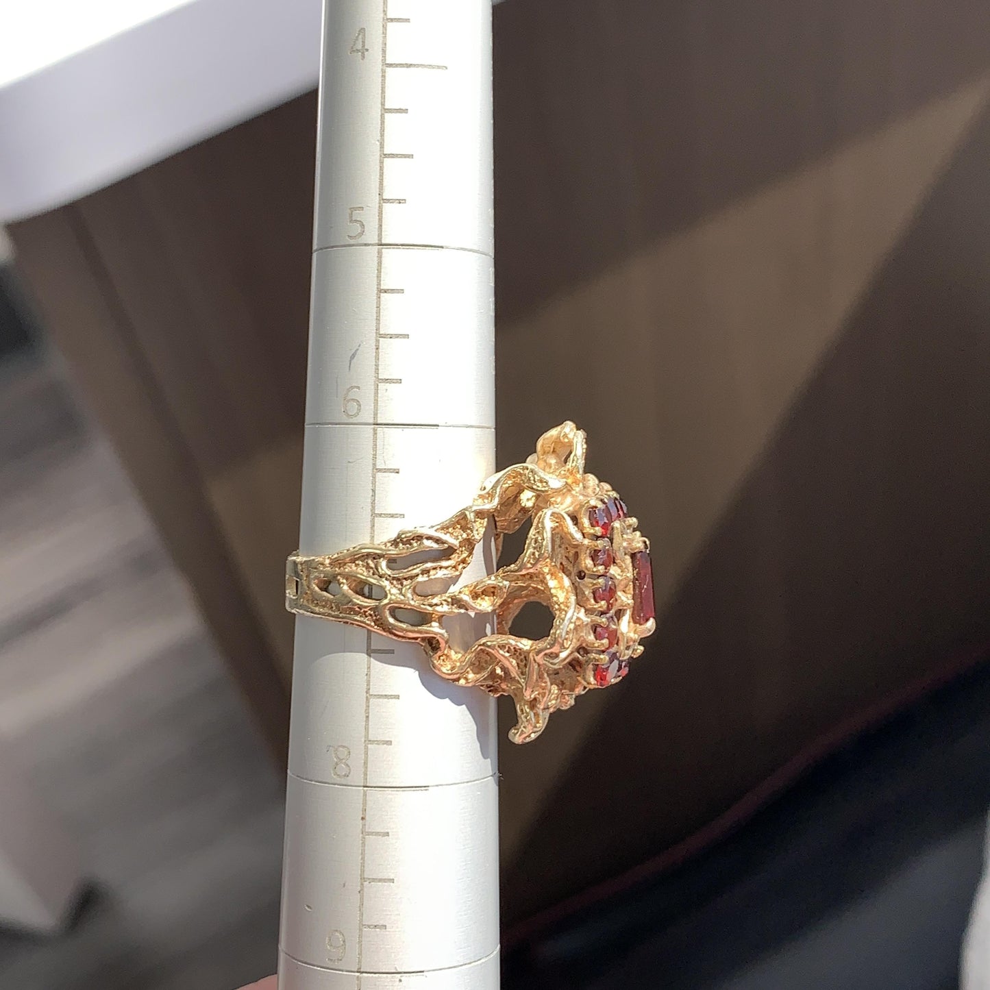 2.61 cttw Garnet Vintage 14K Yellow Gold Ring 3.5 US