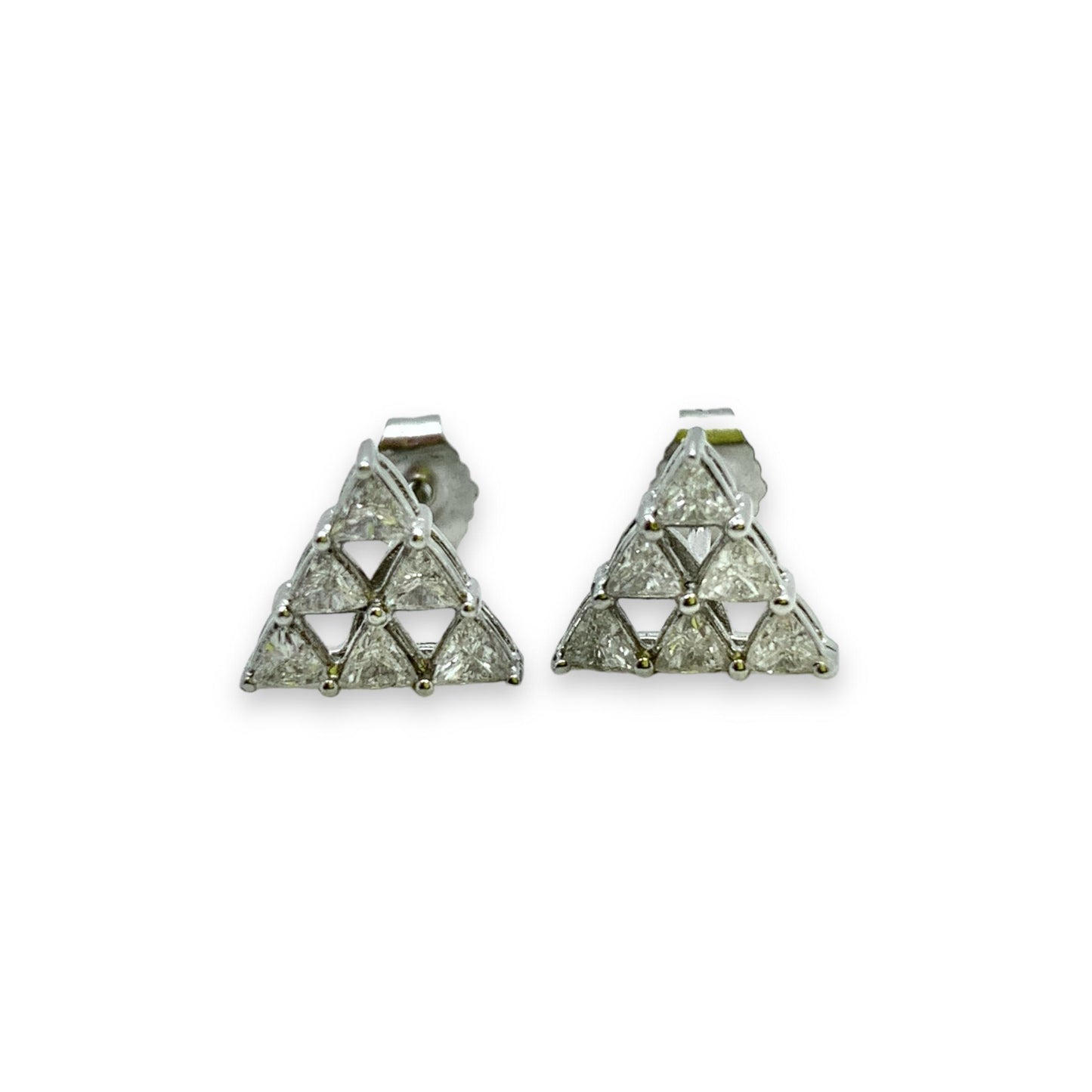 0.12 cttw Trillions Diamond Stud Earrings in 18K White Gold