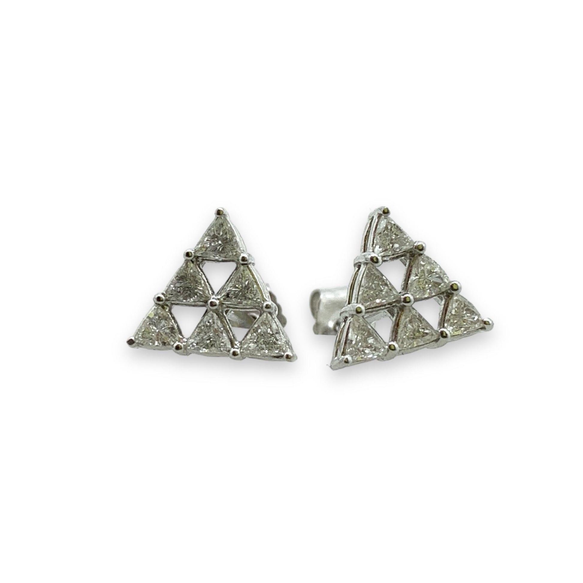 0.12 cttw Trillions Diamond Stud Earrings in 18K White Gold