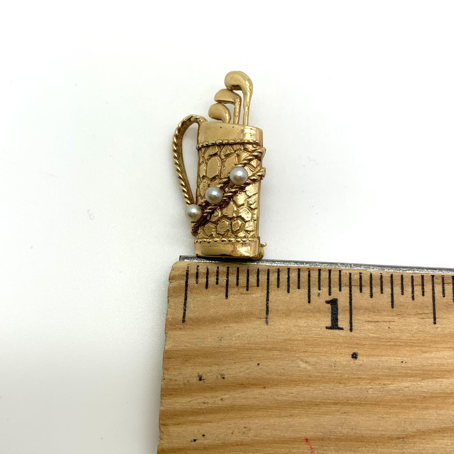 14K Yellow Gold Pearl Brooch 6.92g
