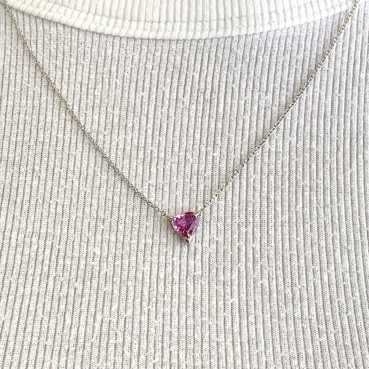 1.04 ct. Heart Shape Sapphire in 14k White Gold