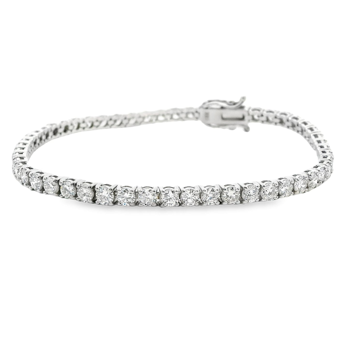 5.40 cttw. White Diamond Tennis Bracelet in 14k White Gold 7" 8.51g