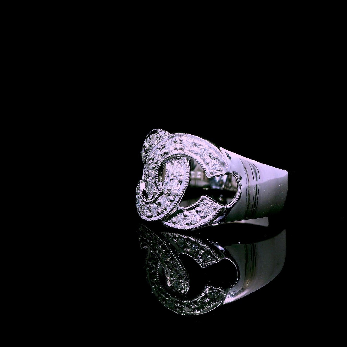 0.33 cttw White Diamond CC Ring in 18k White Gold 6US 5.10g