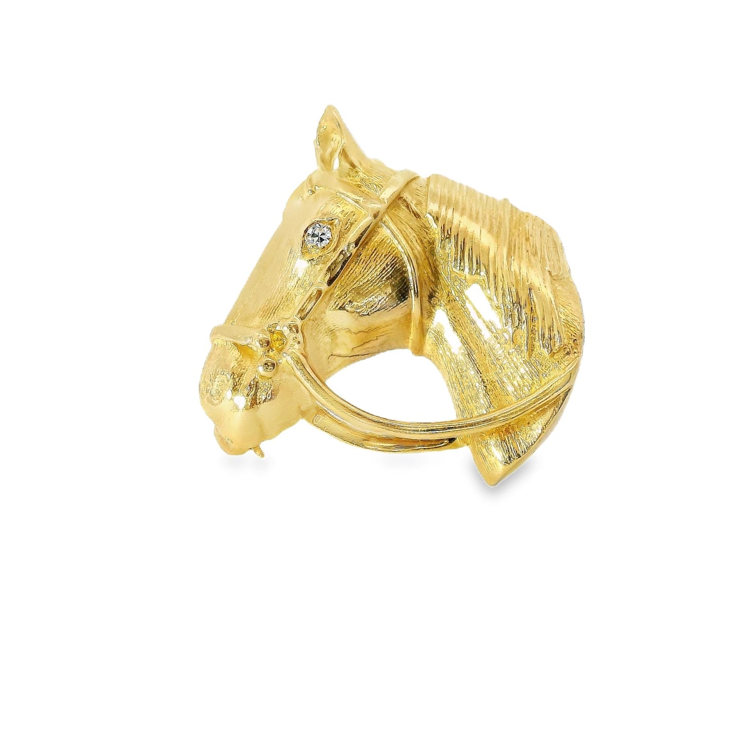 14k Yellow Gold Horse Head Brooch 6.01g.