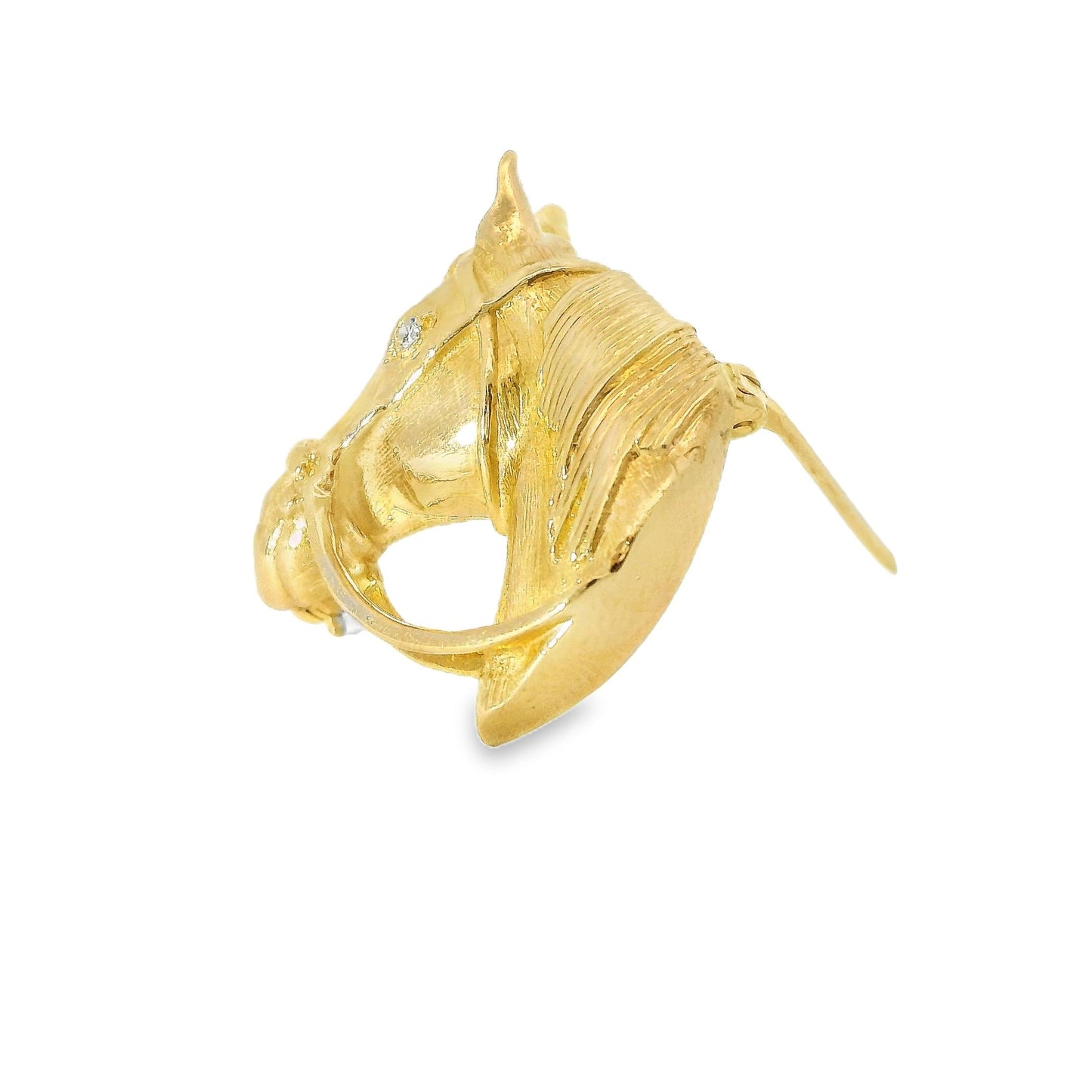 14k Yellow Gold Horse Head Brooch 6.01g.