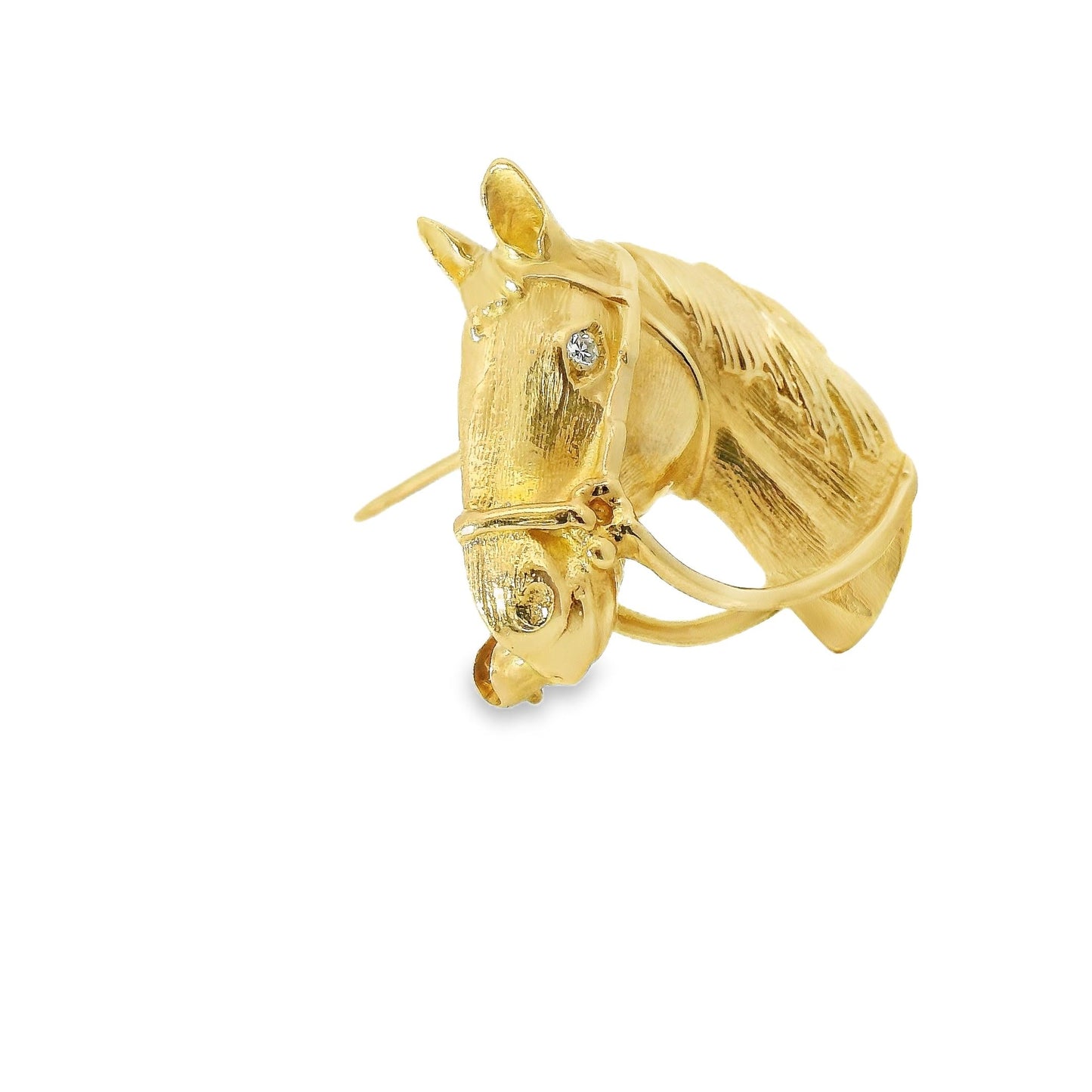 14k Yellow Gold Horse Head Brooch 6.01g.