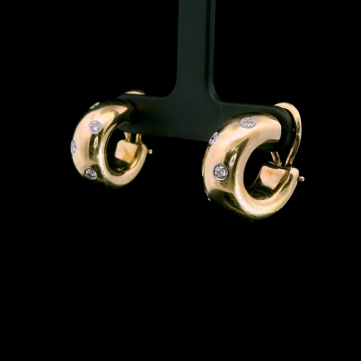 TIFFANY & Co. Etoile 18K Gold 0.48ct Diamond Hoop Earrings 16.32g