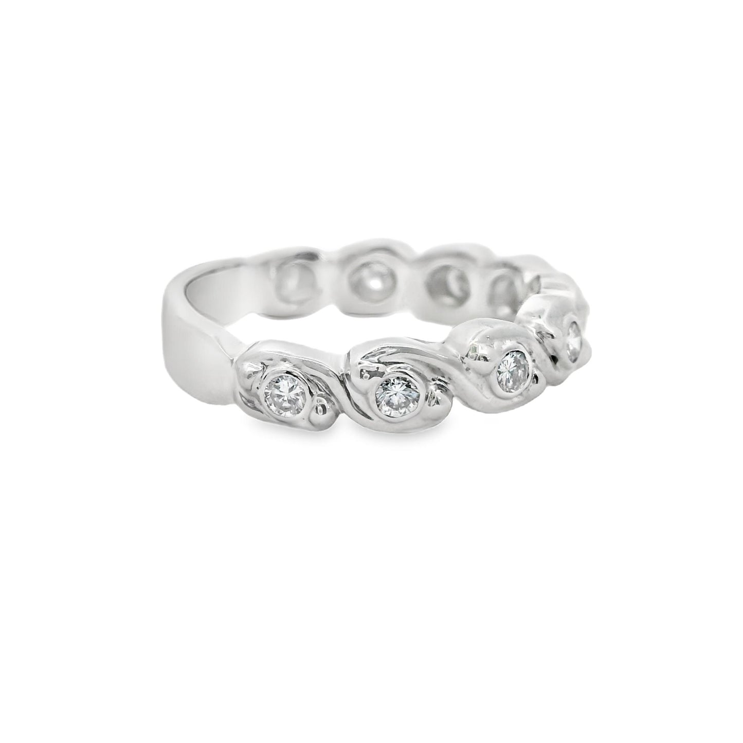 Platinum Wave 0.31cttw. White Diamond Ring 6.03g 6.25US