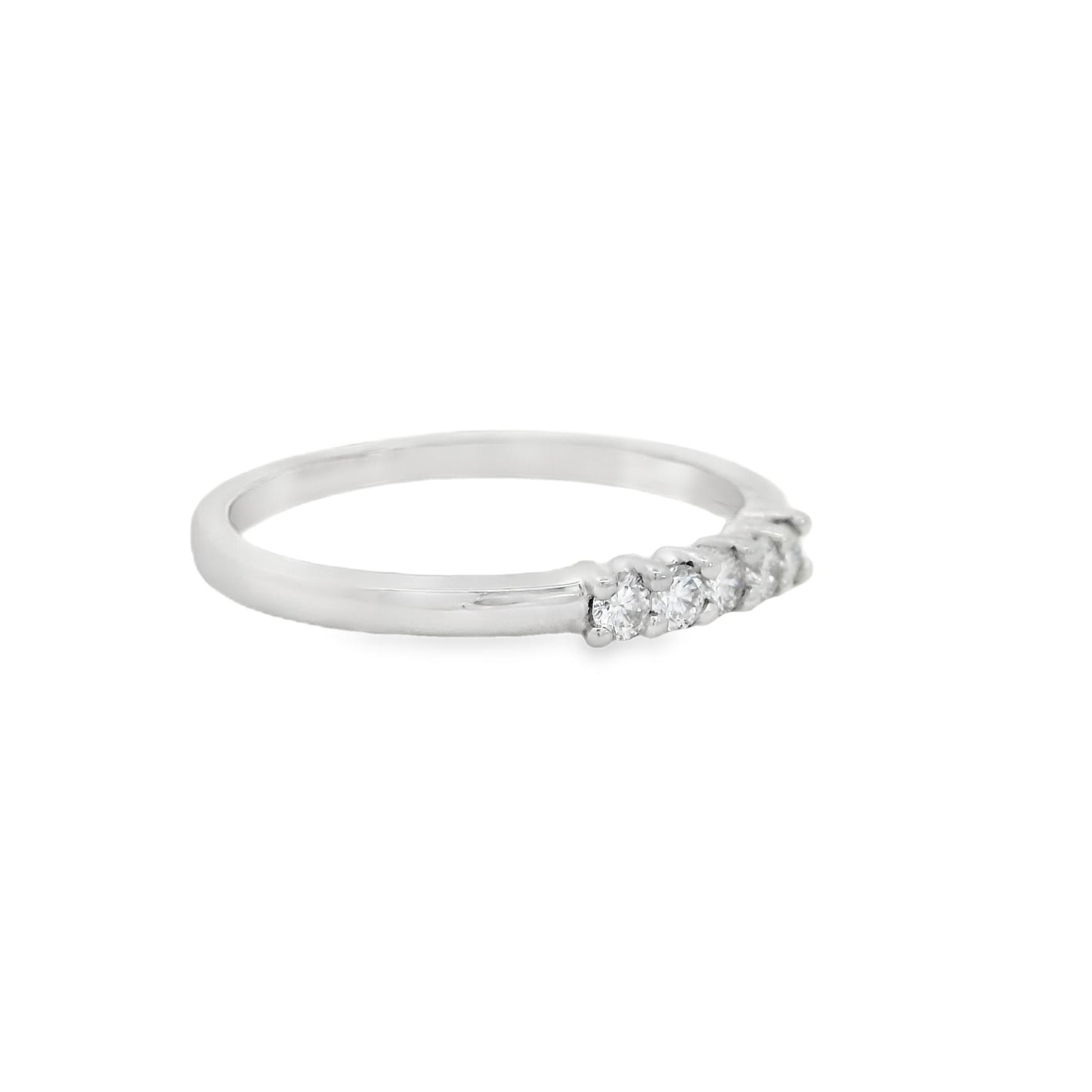 0.17cttw. White Diamond Platinum Ring 2.85g. 6.25US