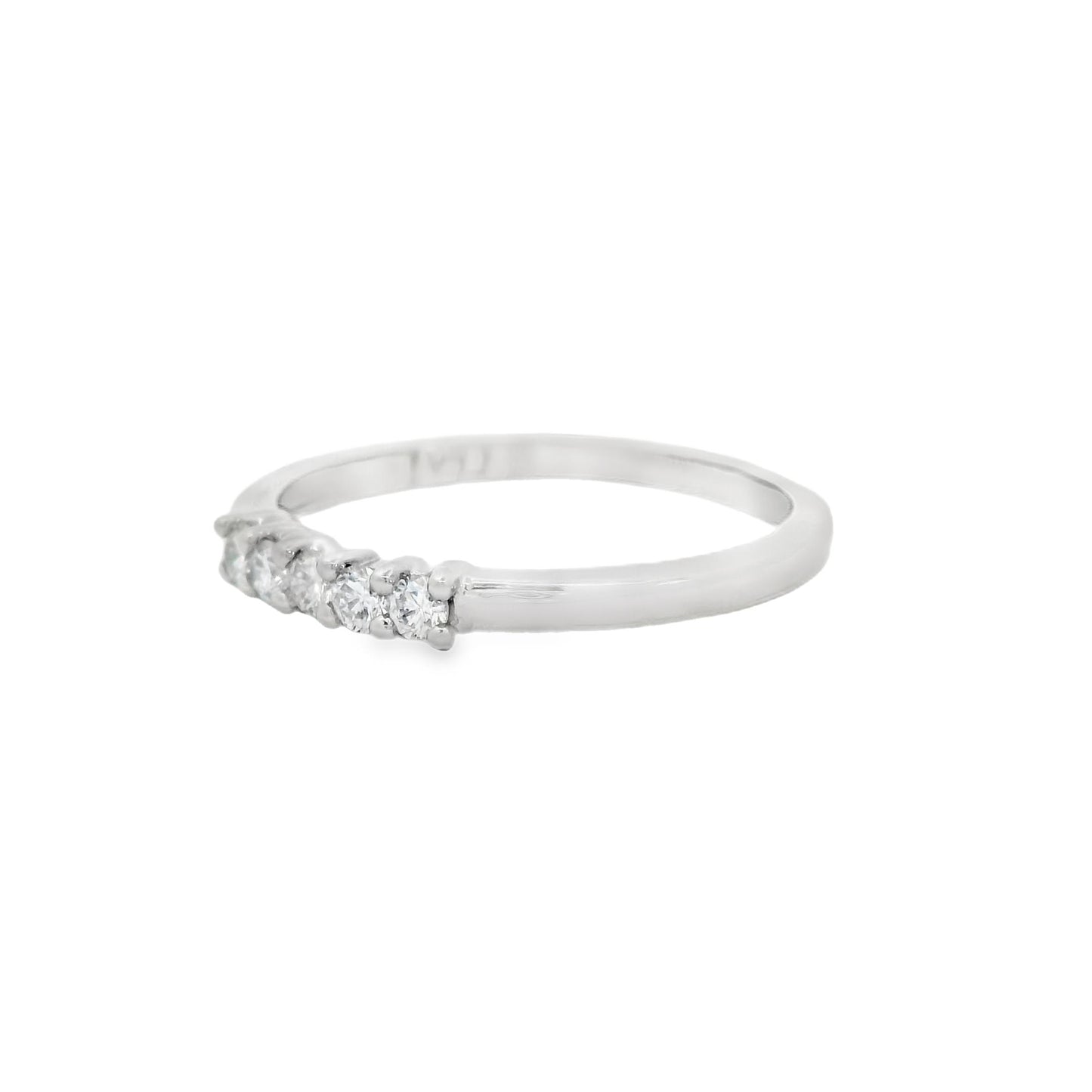 0.17cttw. White Diamond Platinum Ring 2.85g. 6.25US