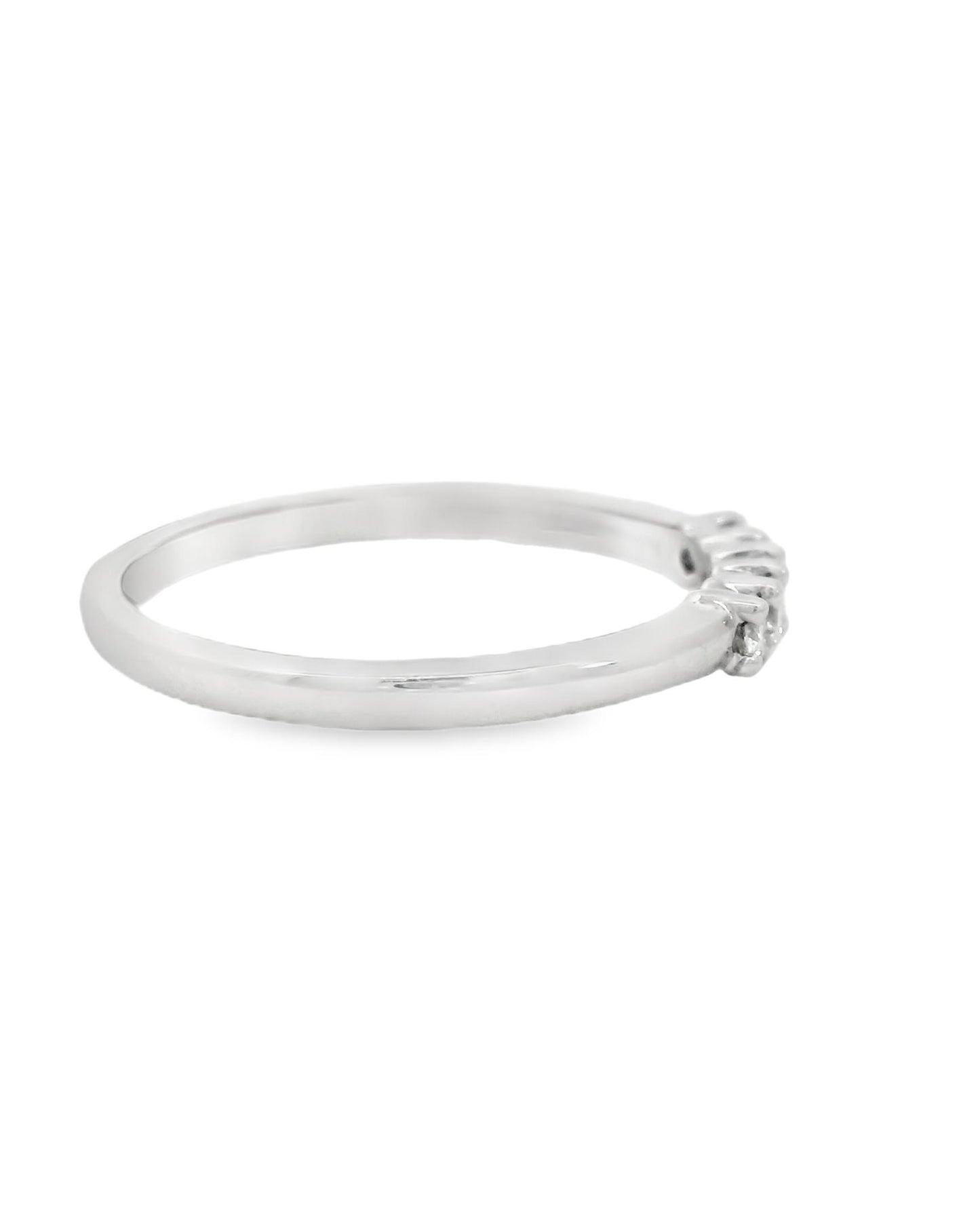0.17cttw. White Diamond Platinum Ring 2.85g. 6.25US