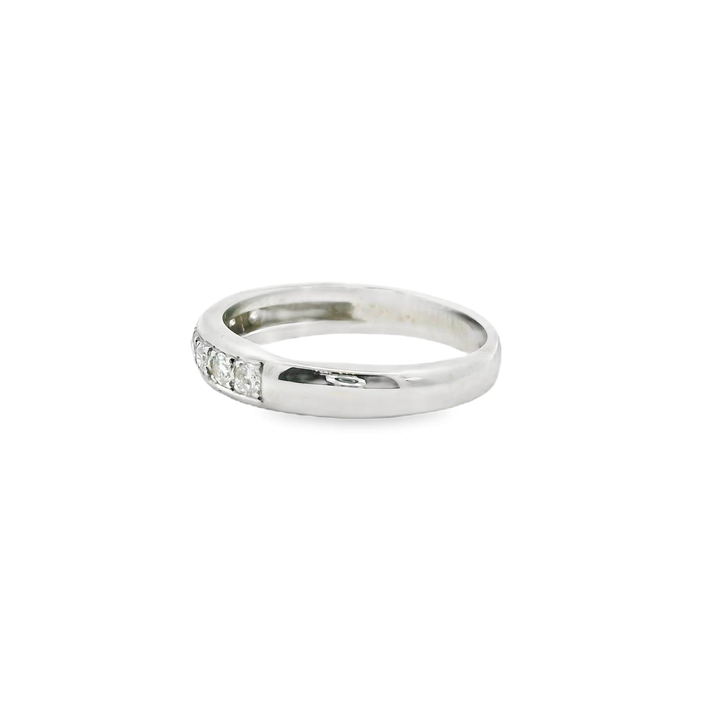 0.22cttw. White Diamond Channel Set Ring in 14k White Gold 3.35g. 6.5US