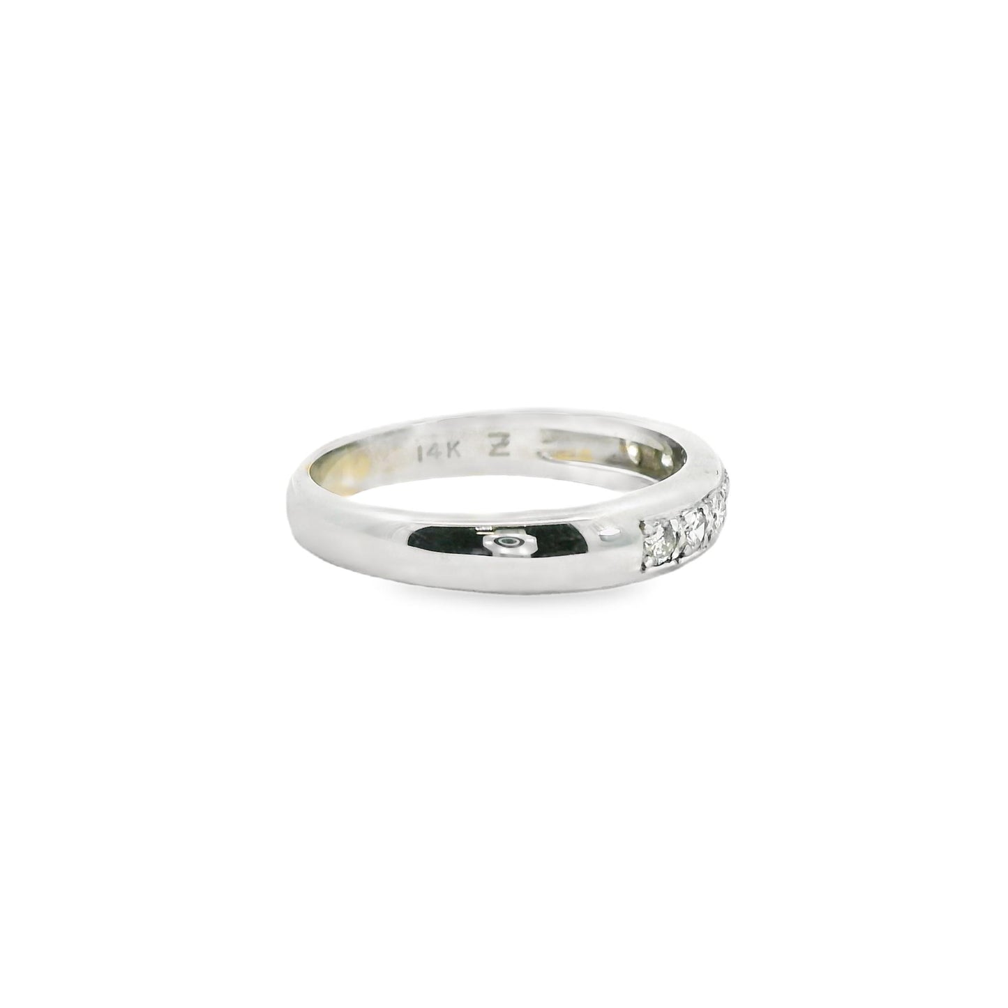 0.22cttw. White Diamond Channel Set Ring in 14k White Gold 3.35g. 6.5US