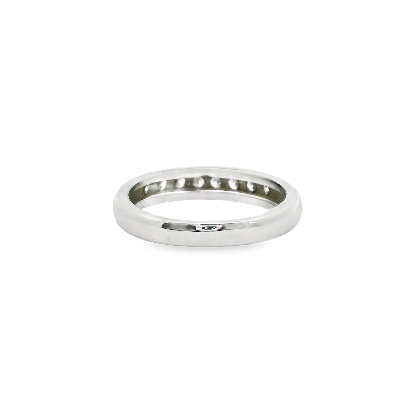 0.22cttw. White Diamond Channel Set Ring in 14k White Gold 3.35g. 6.5US