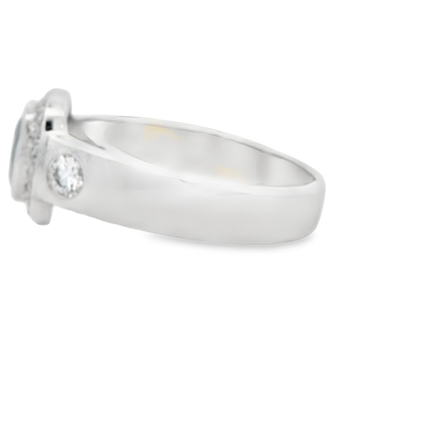 1 ct Light Blue Sapphire & 0.40cttw. White Diamond Ring in 14k White Gold 5.5US