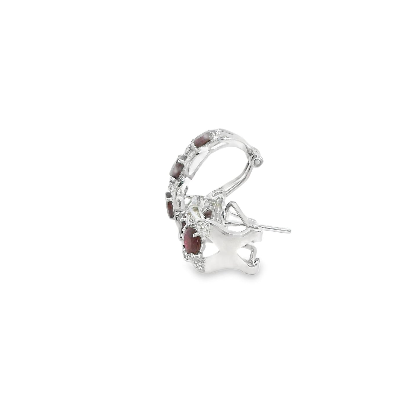2.78ctw. Ruby & 0.17cttw. White Diamond Earrings in 14k White Gold 5.35g