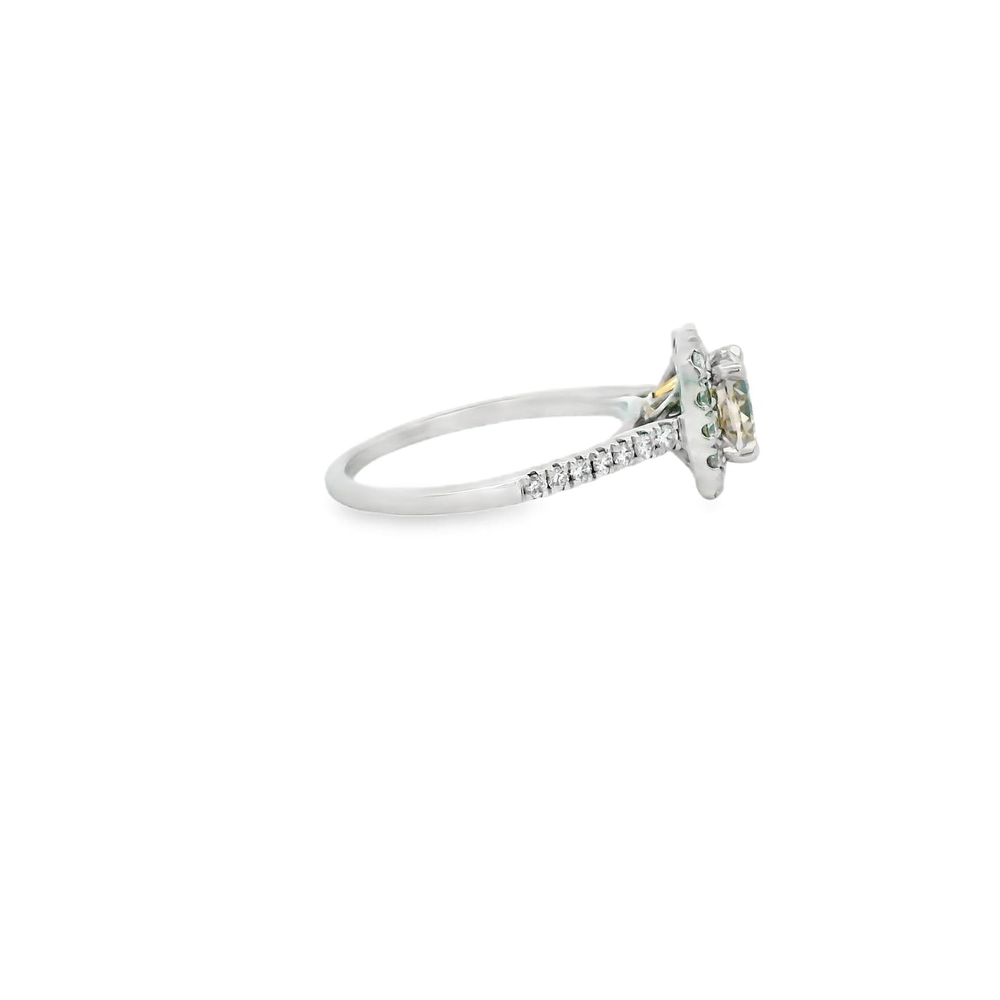 1.26 Fancy Pinkish Brown Diamond Enganement Ring in Platinum 6US 4.72g.