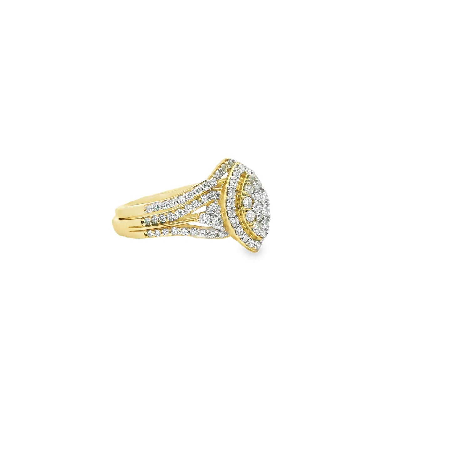 0.50cttw. White Diamond Stacking Engagement Rings & Wedding Band in 10K YG 7US