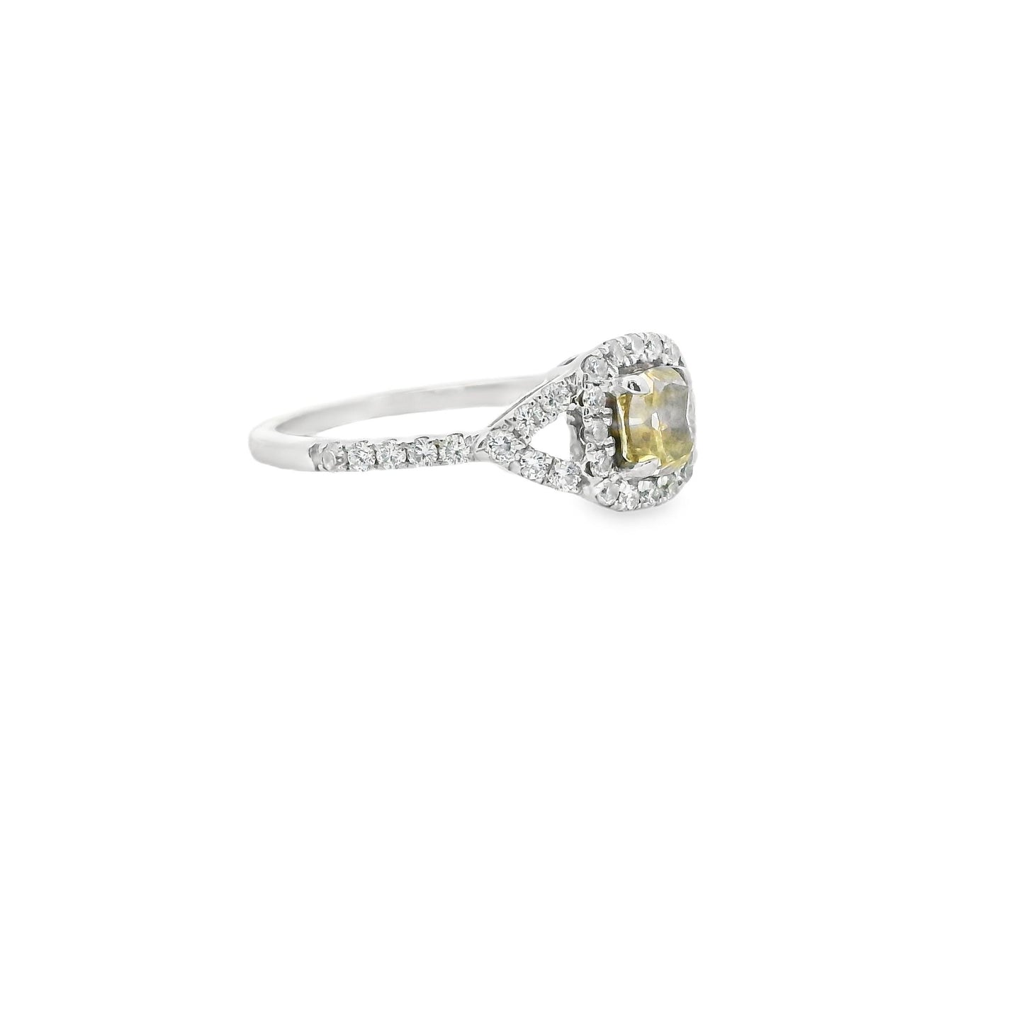 1 cttw. Diamond Evil Eye Ring in 18k White Gold 6.5US 2.91g.