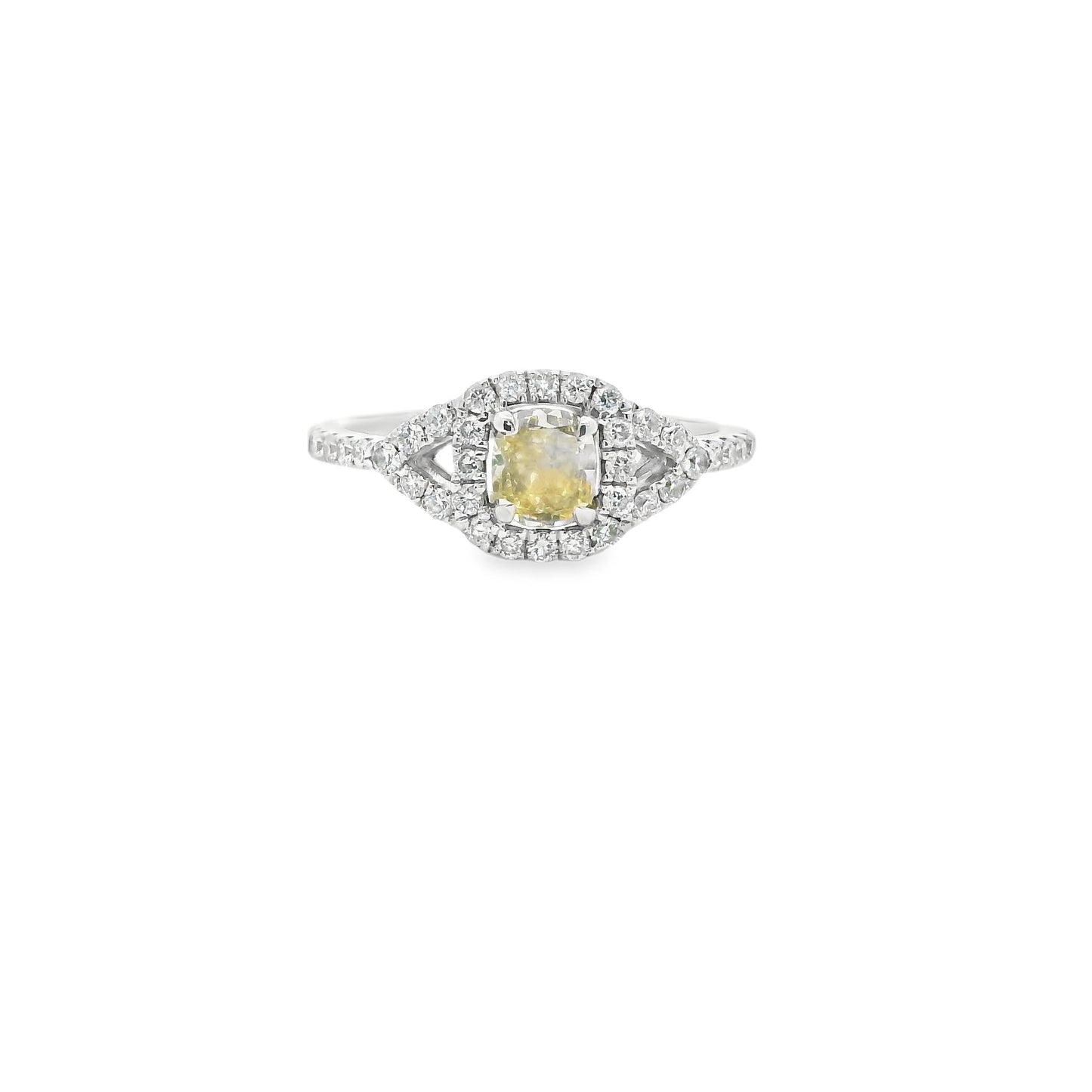 1 cttw. Diamond Evil Eye Ring in 18k White Gold 6.5US 2.91g.