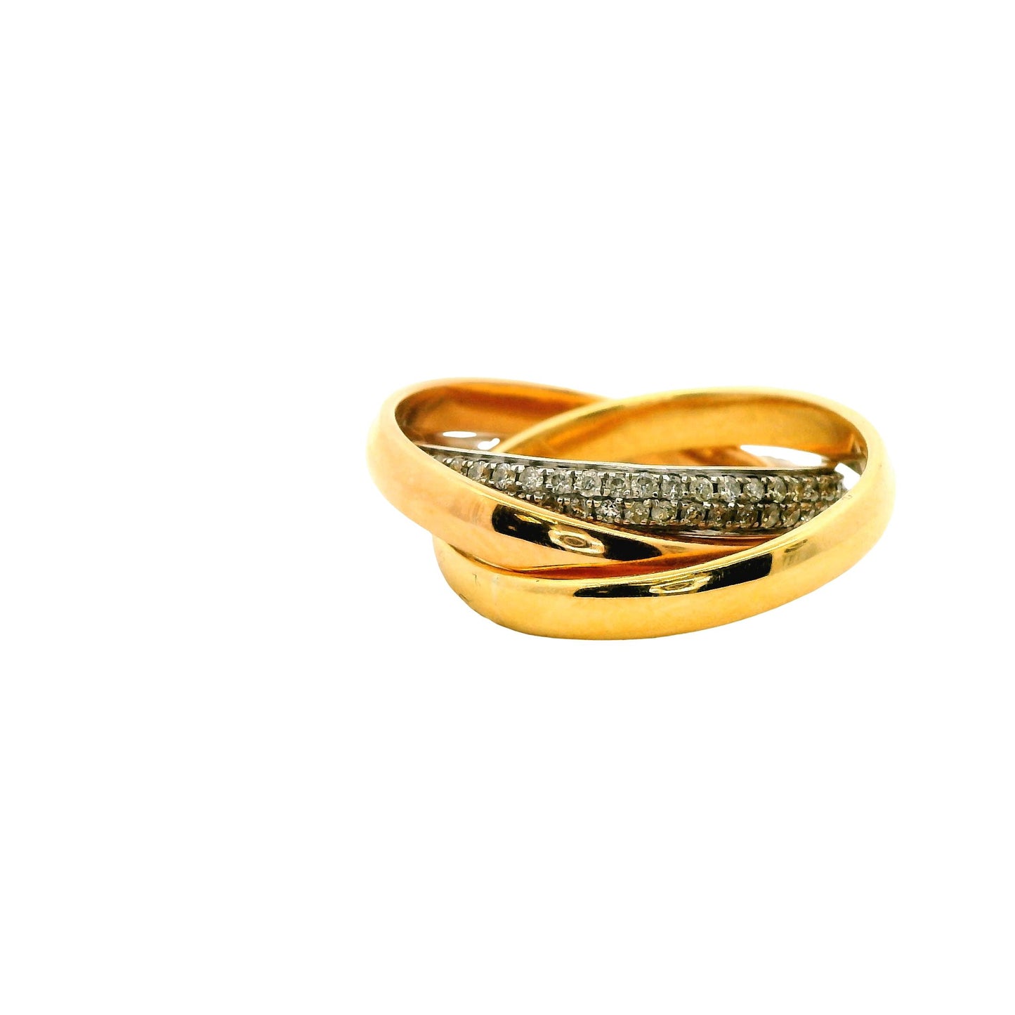 0.73cttw. White Diamond 3 Ring Band in 14k Gold 9.19g. 5US
