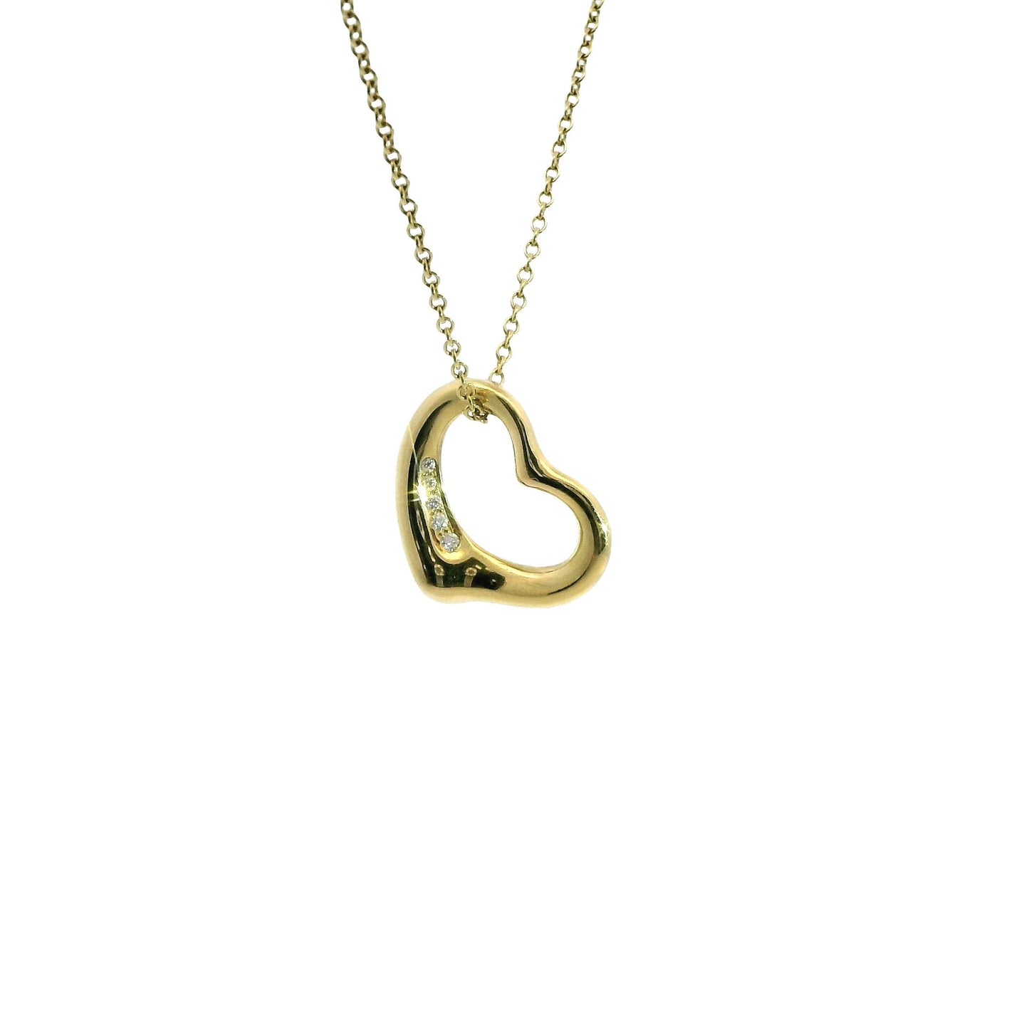 18k Yellow Gold Tiffany & Co. Heart Necklace 4.33g. 16"