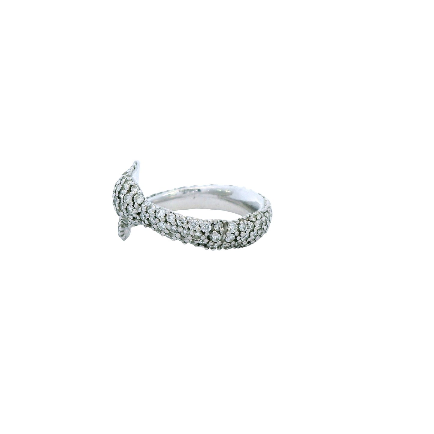 18k White Gold Fashion Ring with Diamonds 5US 4.96g.