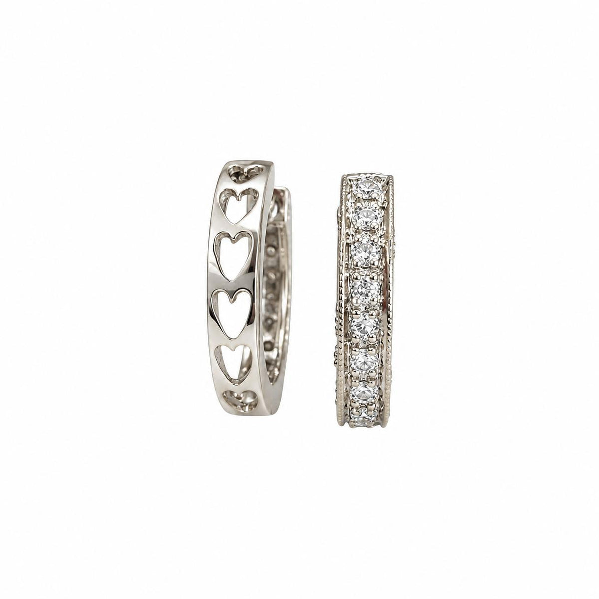 14k White Gold White Diamond Loop Earrings 2.29g.