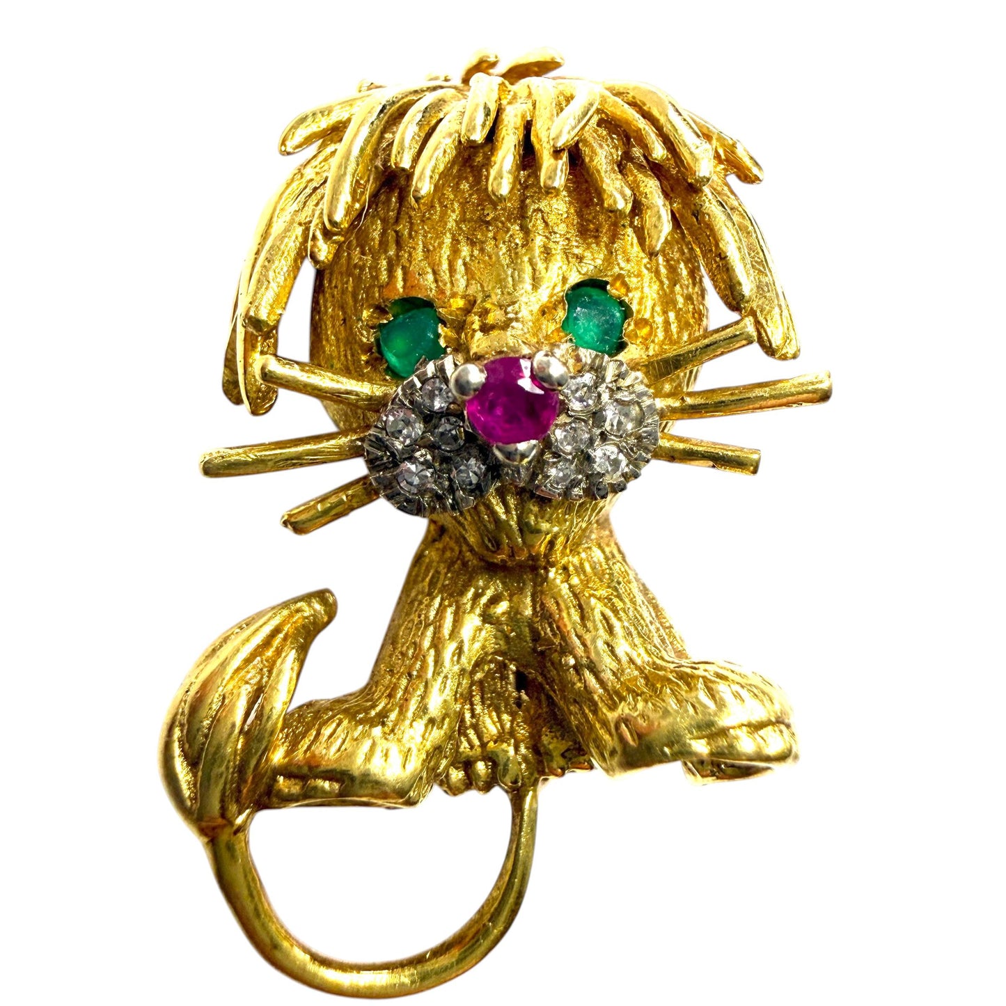 Vintage 18k Yellow Gold Hammerman Brothers Lion Brooch 10g.