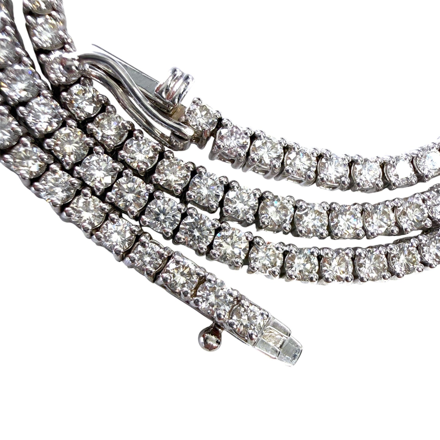 8.75 cttw. White Diamond Tennis Necklace in 14k White Gold 16.22g. 16"