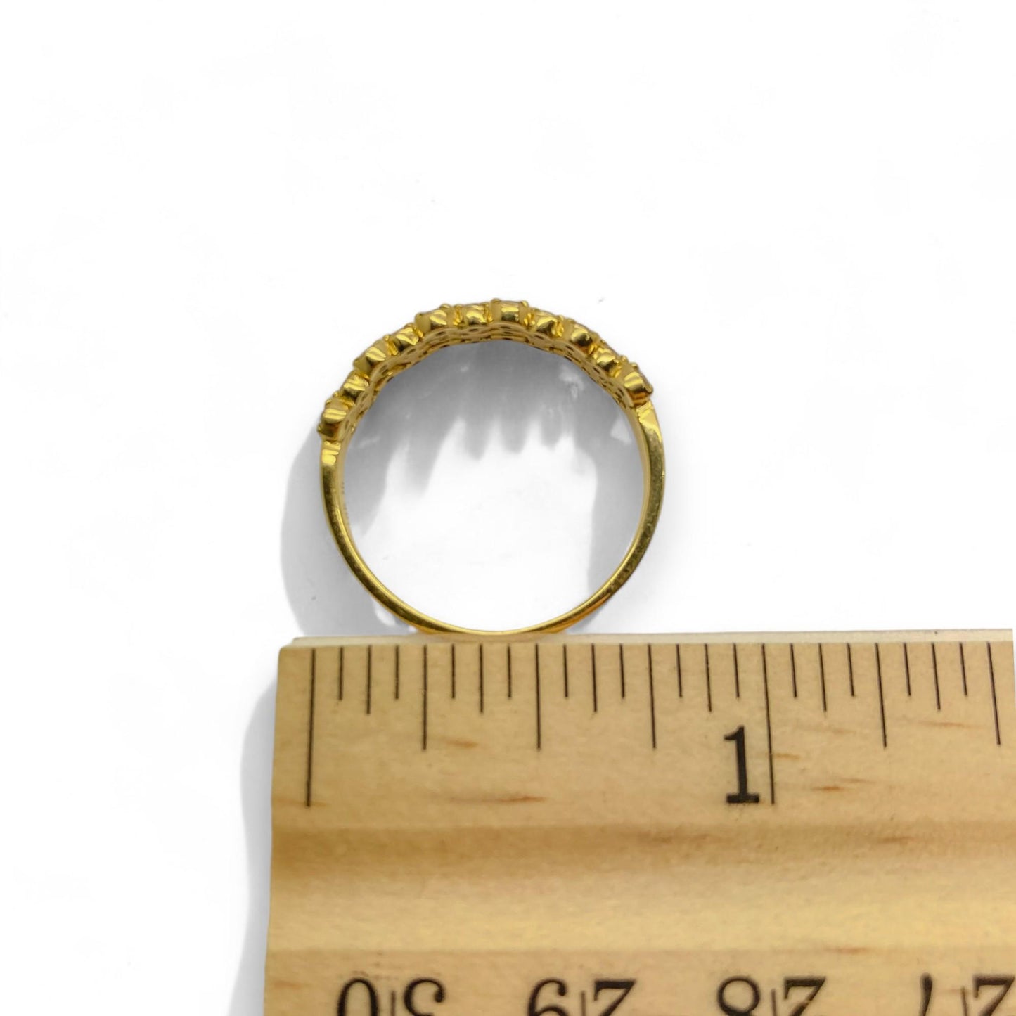 0.33 cttw White Diamond in 18K Yellow Gold Ring 7.5 US 3.1g