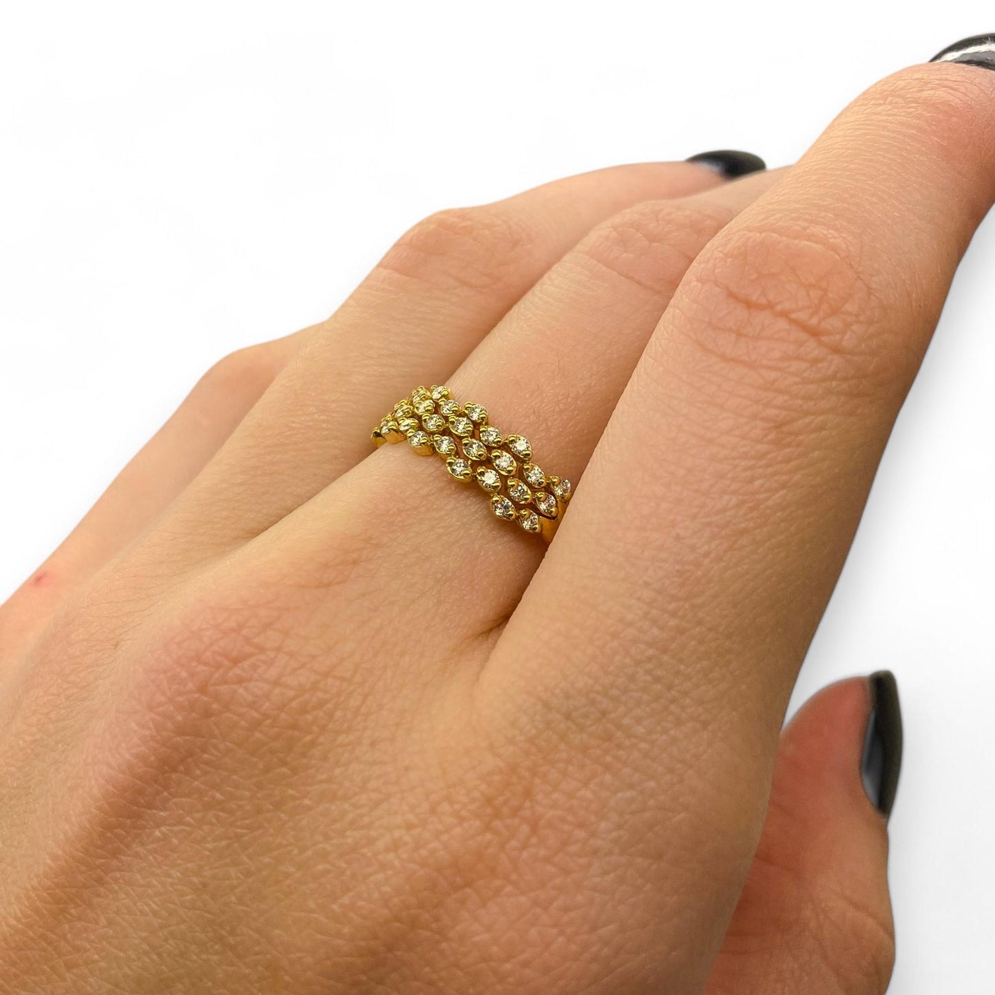 0.33 cttw White Diamond in 18K Yellow Gold Ring 7.5 US 3.1g