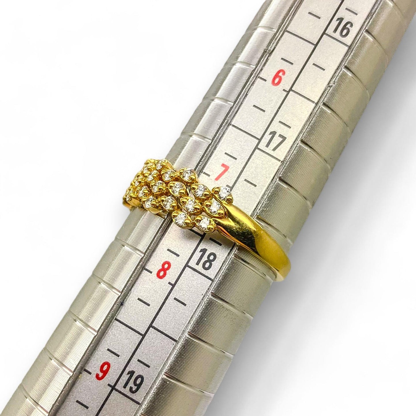 0.33 cttw White Diamond in 18K Yellow Gold Ring 7.5 US 3.1g