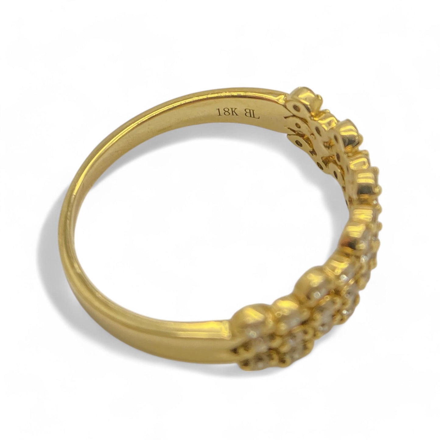 0.33 cttw White Diamond in 18K Yellow Gold Ring 7.5 US 3.1g