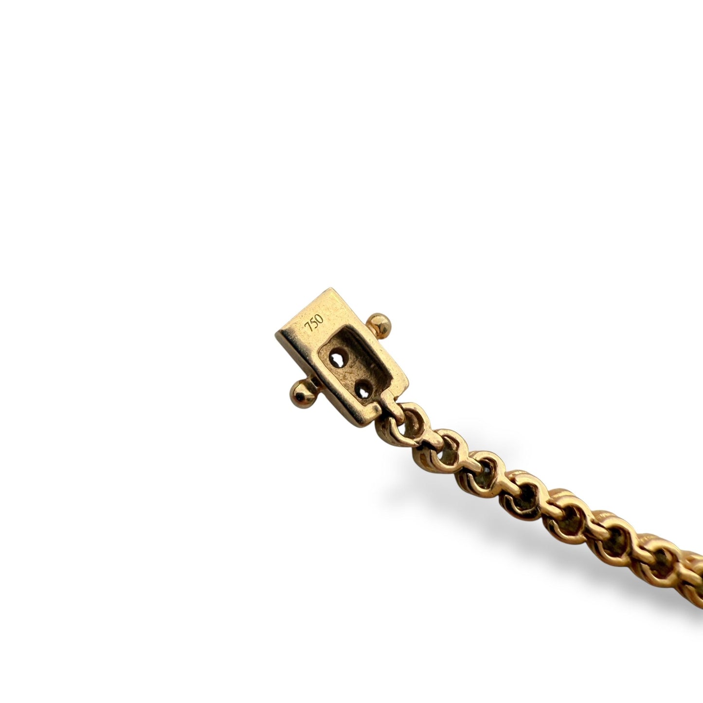 1.50cttw. White Diamond Bezel Set Evil Eye Bracelet in 14k Rose Gold 10.27g. 7"