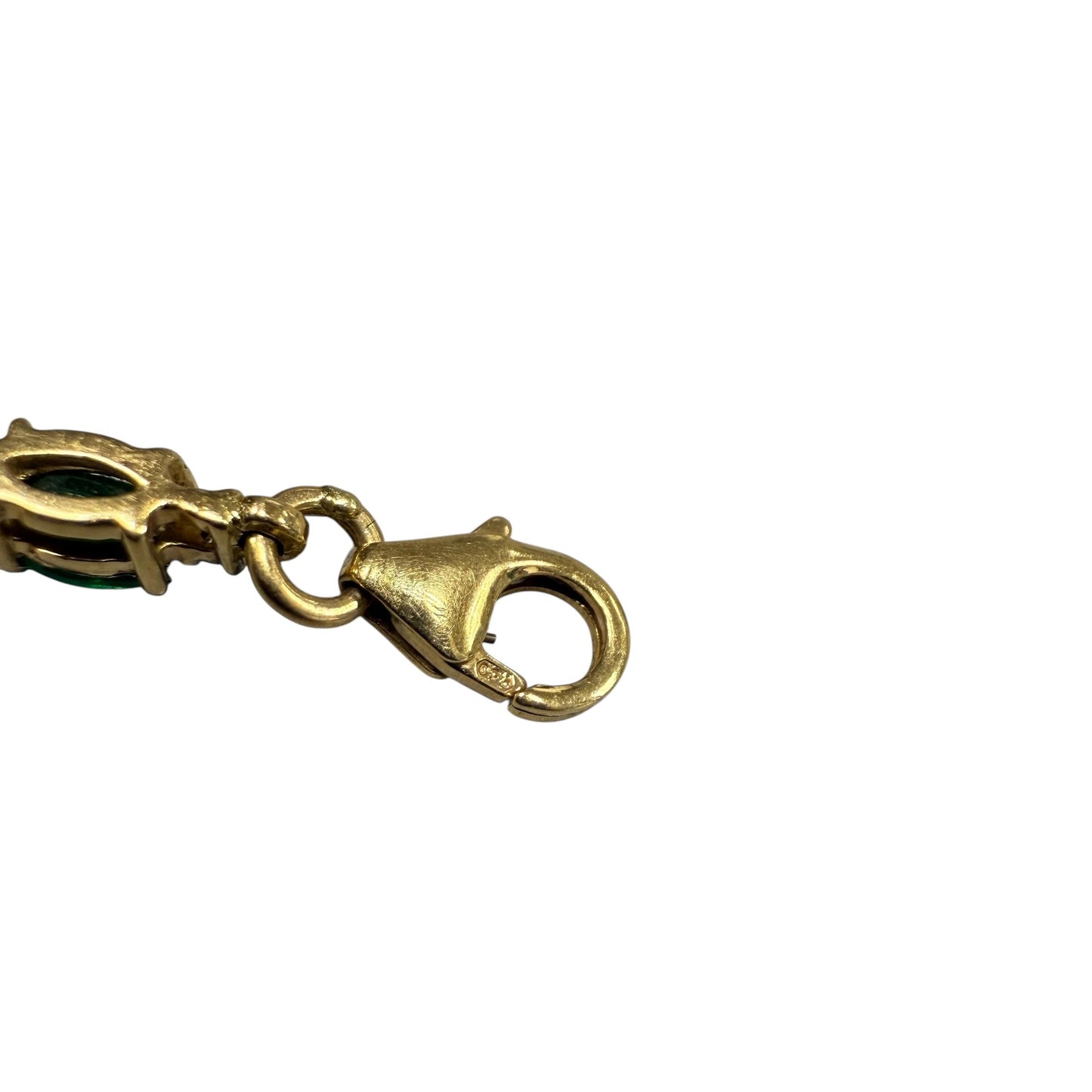 Green Emerald Bracelet in 14k Yellow Gold 6.5" 7.78g.