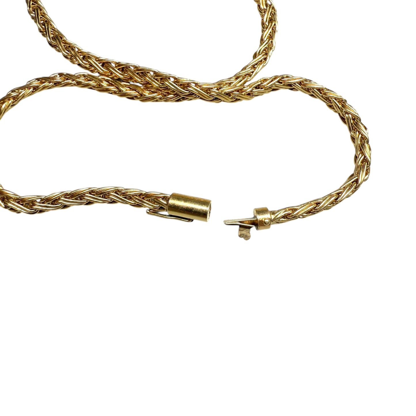 1.75cttw. White Diamond 2 Row Ribbon Necklace in 18k Two Toned Gold 35.07g.