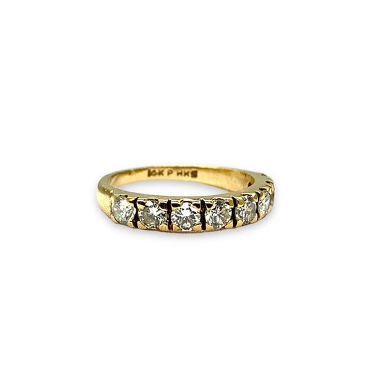 0.88 cttw White Diamond Channel Set Ring in 14k Yellow Gold 6US