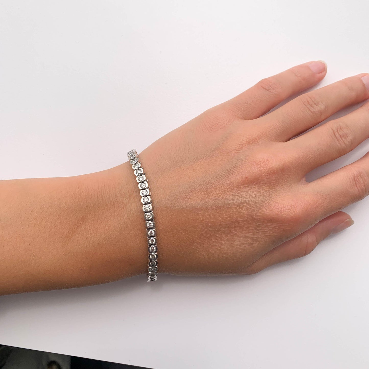 4.84 cttw. White Diamond Bracelet in 14k White Gold EGL Certified