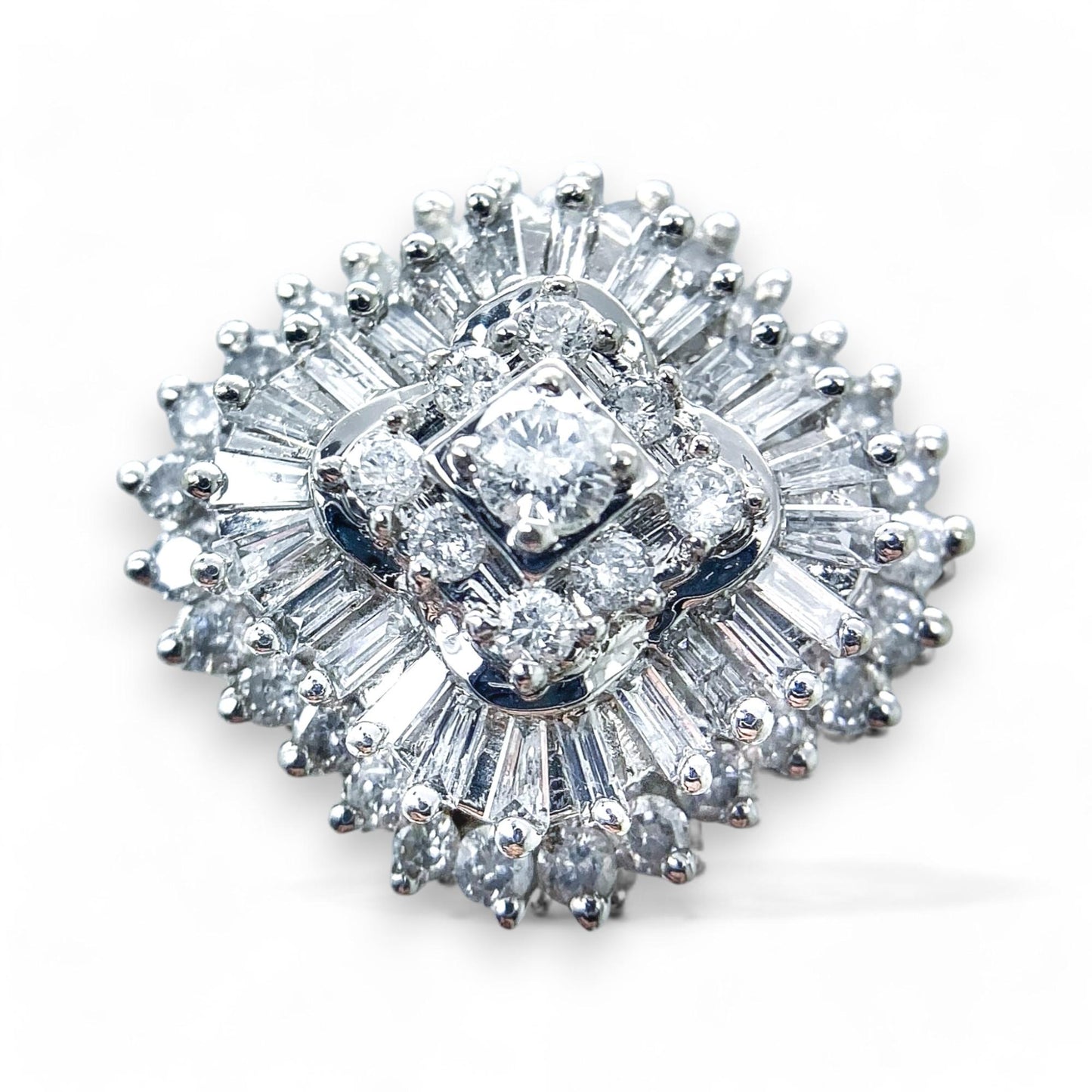 1.2 cttw White Diamond Ring in 14K White Gold 6.75 US 5.8g