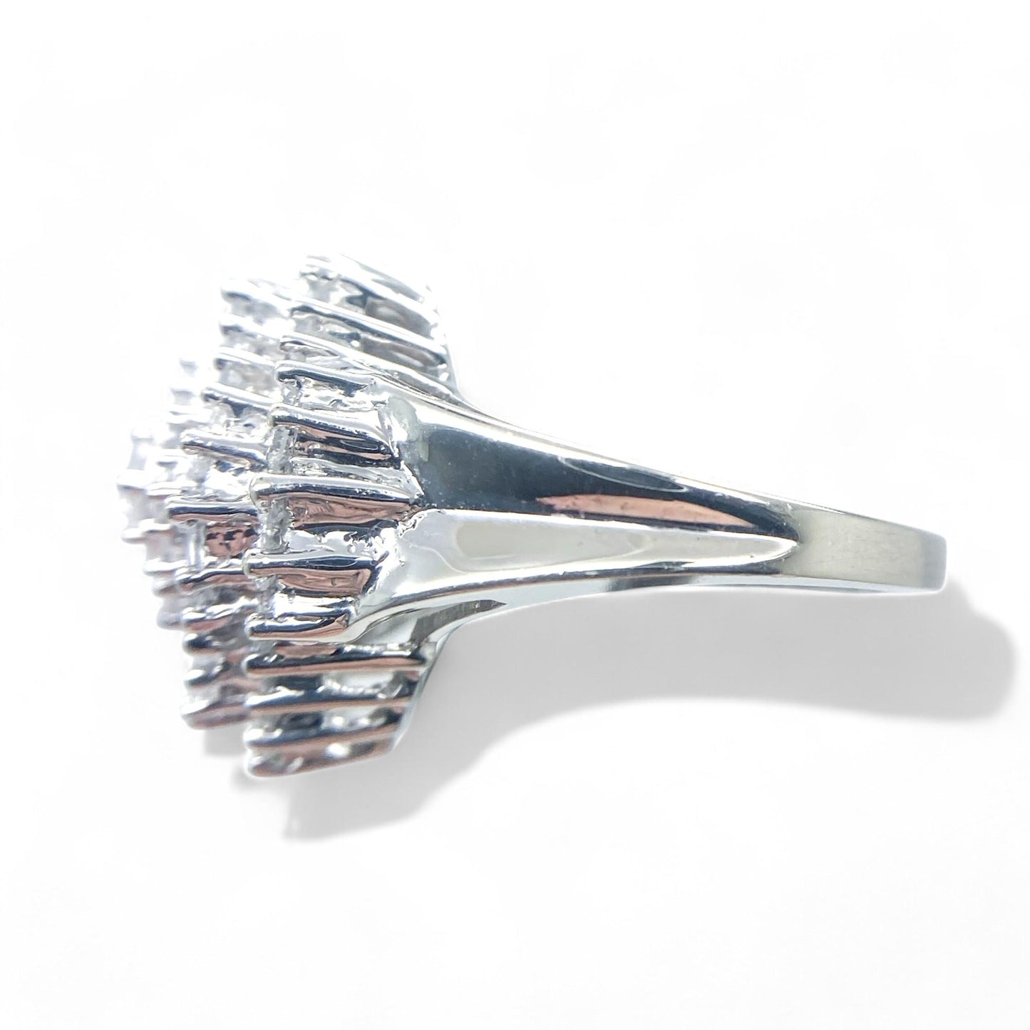 1.2 cttw White Diamond Ring in 14K White Gold 6.75 US 5.8g