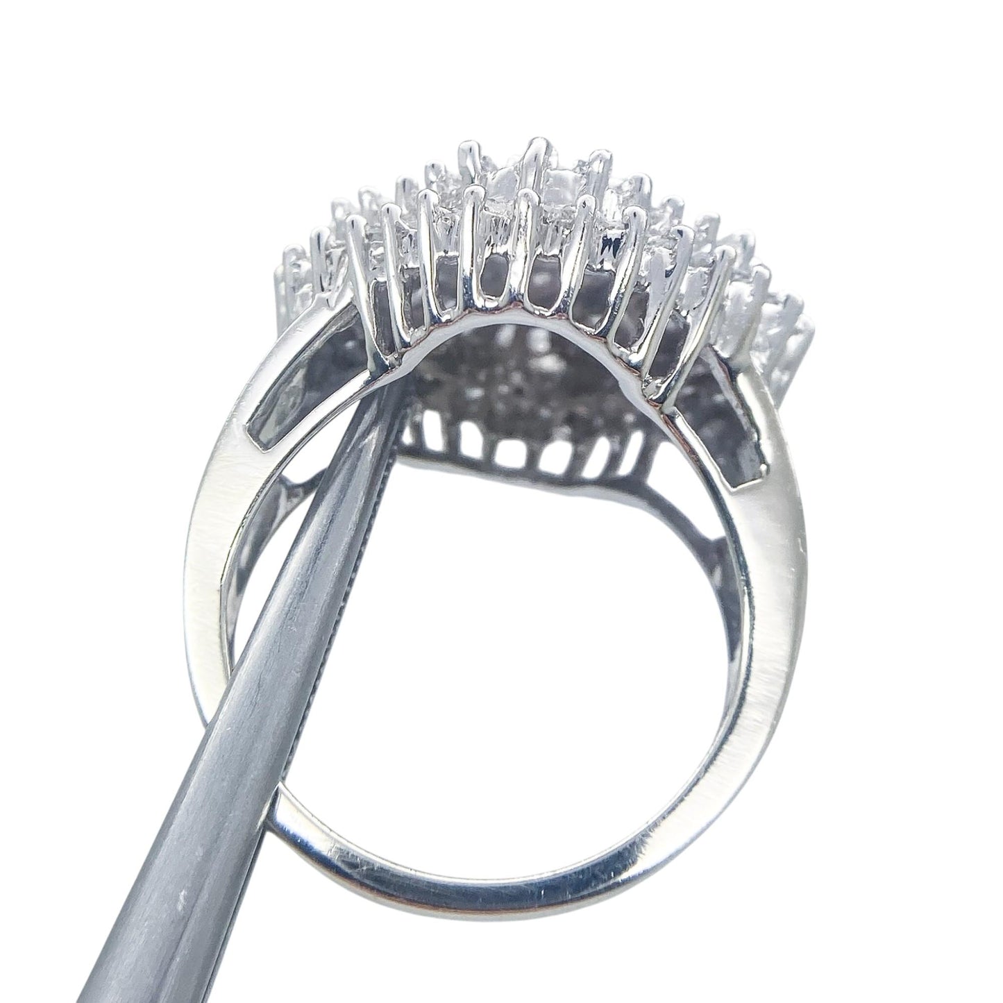1.2 cttw White Diamond Ring in 14K White Gold 6.75 US 5.8g