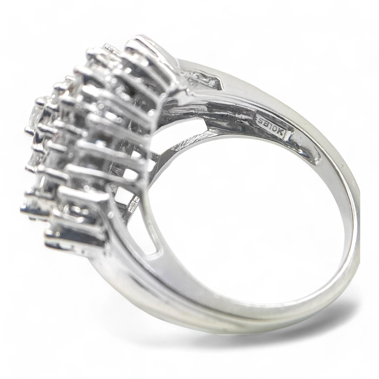 1.2 cttw White Diamond Ring in 14K White Gold 6.75 US 5.8g