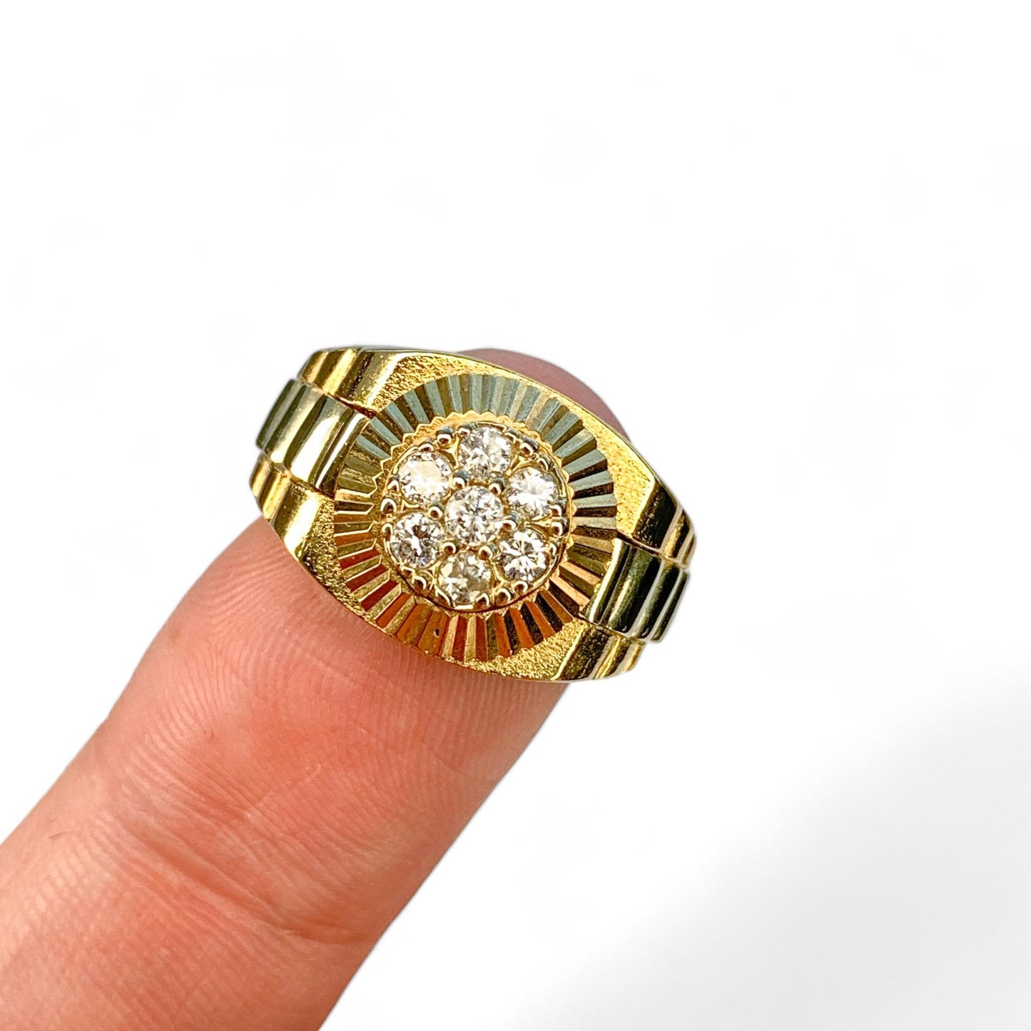 0.42 cttw Rolex Ring in 14k Yellow Gold 4.5US