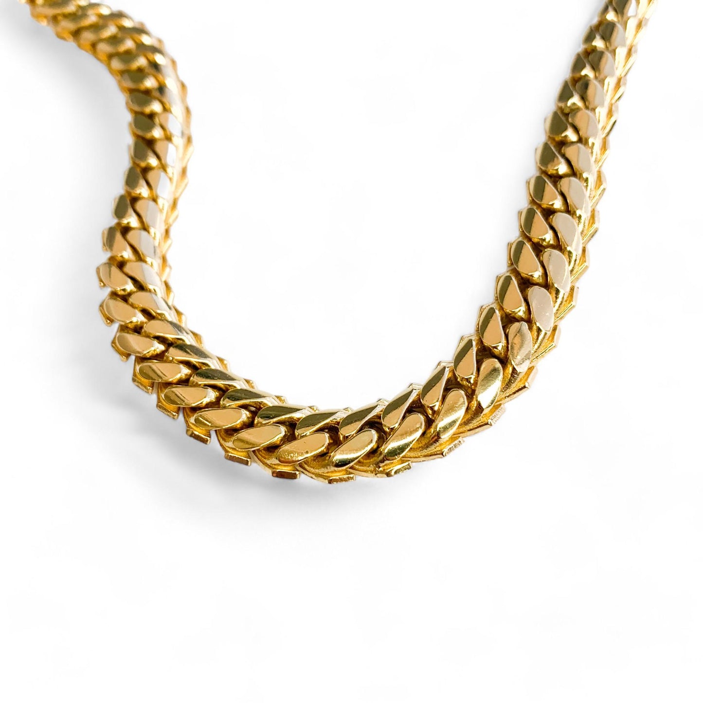 14K Yellow Gold Razor Edge & Cuban Double-sided Link Chain 139.94g