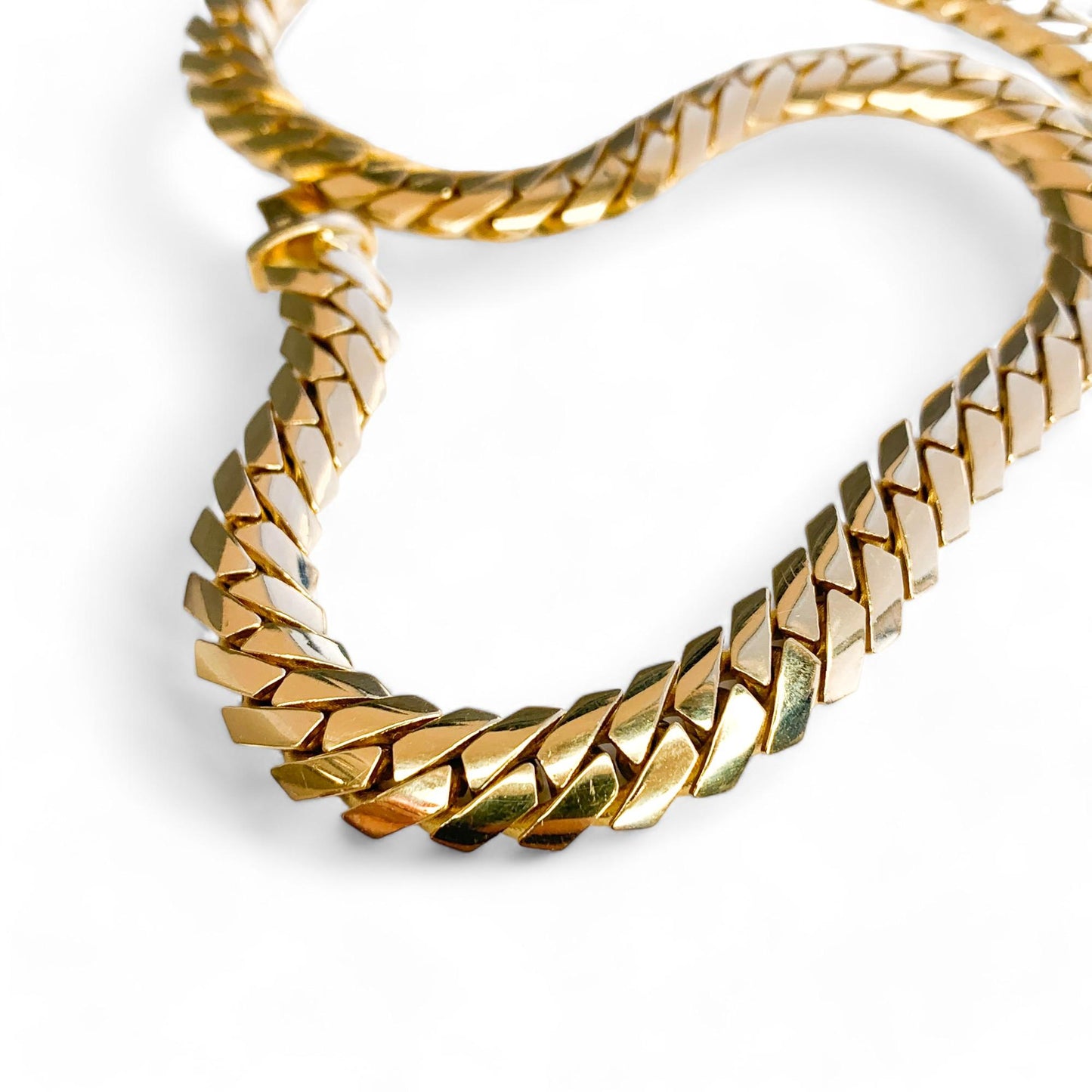 14K Yellow Gold Razor Edge & Cuban Double-sided Link Chain 139.94g