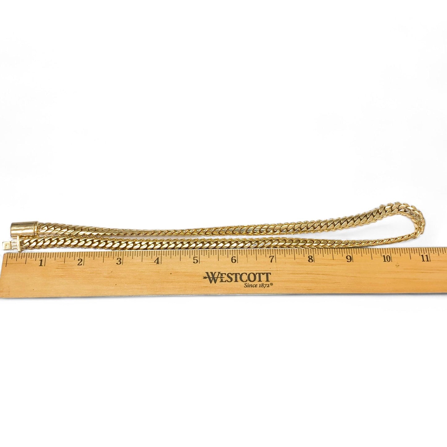 14K Yellow Gold Razor Edge & Cuban Double-sided Link Chain 139.94g