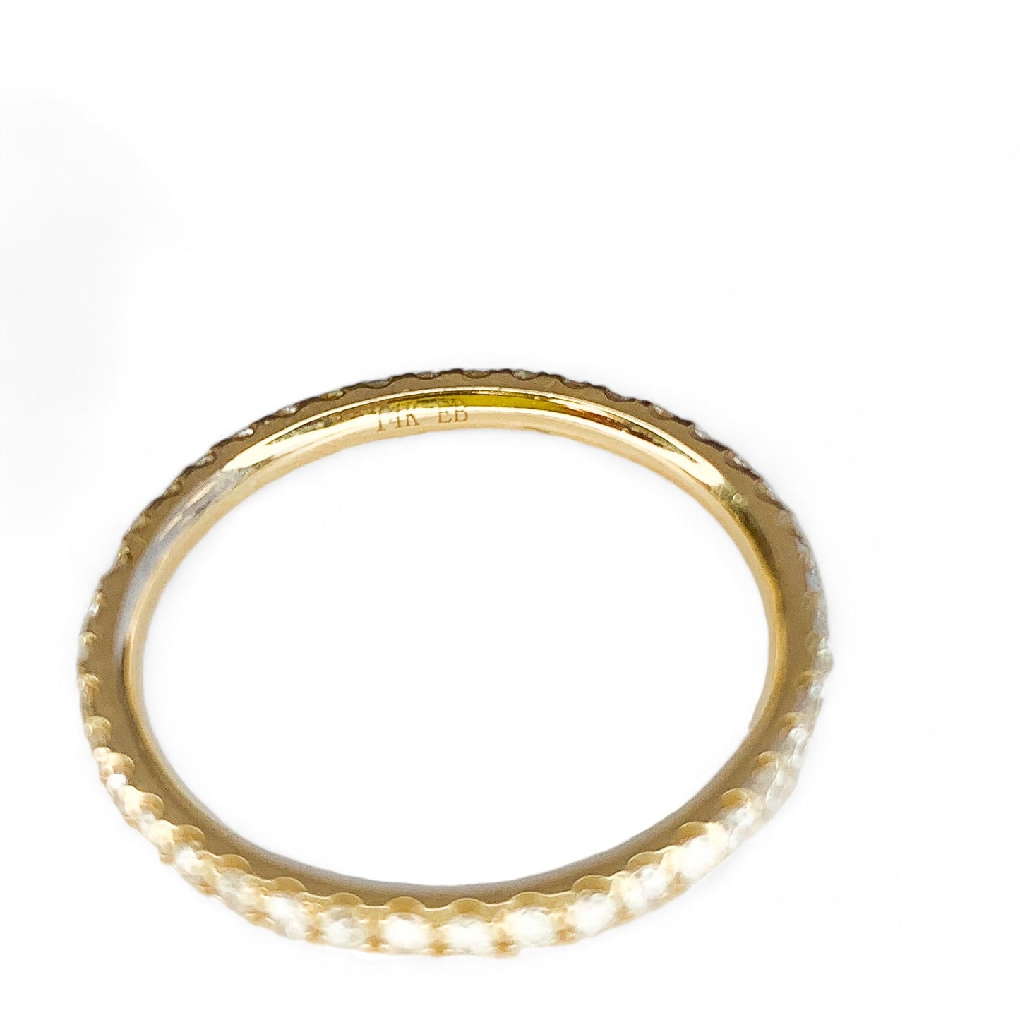 0.63 cttw. White Diamond Eternity Band Ring in 14k Yellow Gold 8.5 US